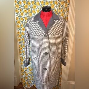 1960’s Custom Tailored Gray Houndstooth Women's Coat